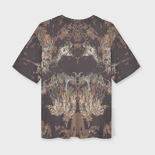 Женская футболка оверсайз Абстрактный графический узор,коричневого цвета Abs / 3D-принт – фото 2