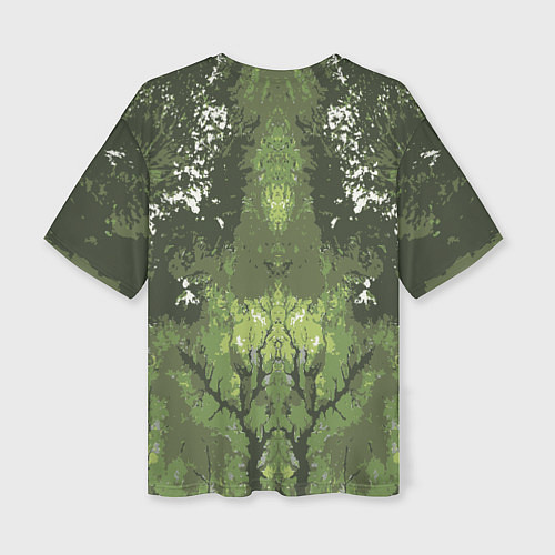 Женская футболка оверсайз Абстрактный,графический рисунок зеленого цвета / 3D-принт – фото 2