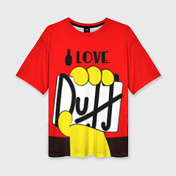 Футболка оверсайз женская Love Duff, цвет: 3D-принт
