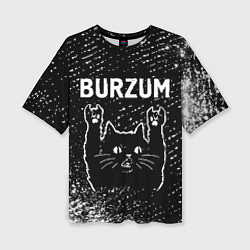 Футболка оверсайз женская Burzum Rock Cat, цвет: 3D-принт