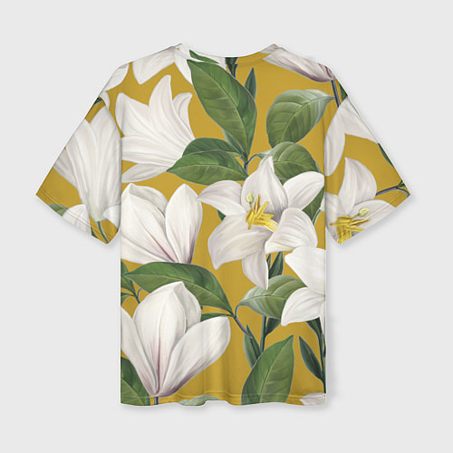Женская футболка оверсайз Цветы Белые Лилии / 3D-принт – фото 2