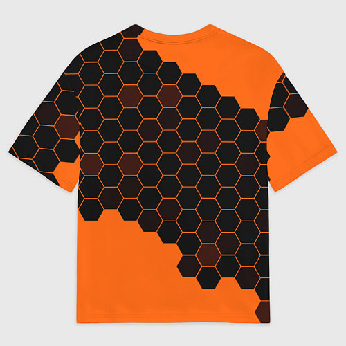 Женская футболка оверсайз ДОТА 2 на фоне узоров из сот / 3D-принт – фото 2