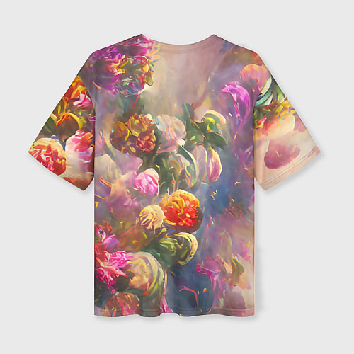 Женская футболка оверсайз Цветущий сад / 3D-принт – фото 2