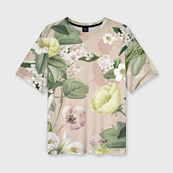 Женская футболка оверсайз Цветы Свадебный Букет