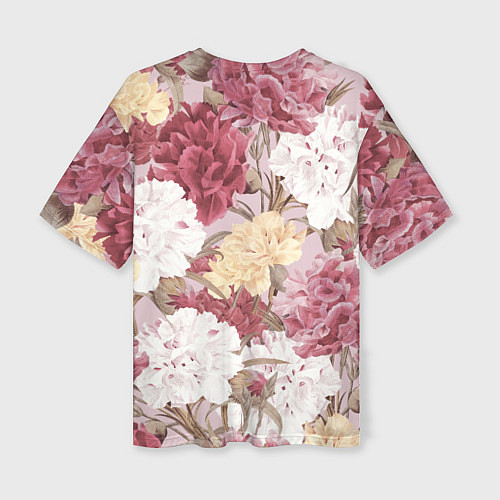 Женская футболка оверсайз Цветы Восхитительный Летний Букет Пион / 3D-принт – фото 2