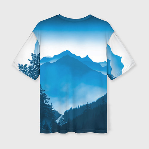 Женская футболка оверсайз Горы Лес / 3D-принт – фото 2
