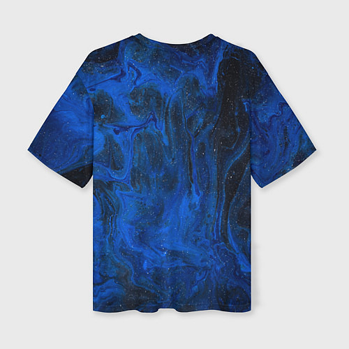 Женская футболка оверсайз Синий абстрактный дым / 3D-принт – фото 2