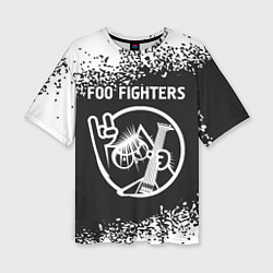 Женская футболка оверсайз Foo Fighters КОТ Арт