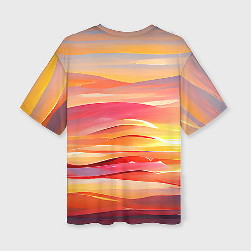 Женская футболка оверсайз Закатное солнце / 3D-принт – фото 2