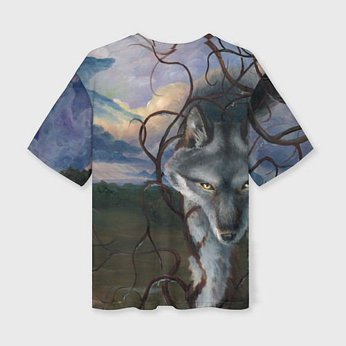 Женская футболка оверсайз IN COLD wolf without logo / 3D-принт – фото 2