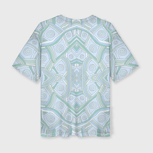 Женская футболка оверсайз Абстрактный узор калейдоскоп, пастельные приглушен / 3D-принт – фото 2