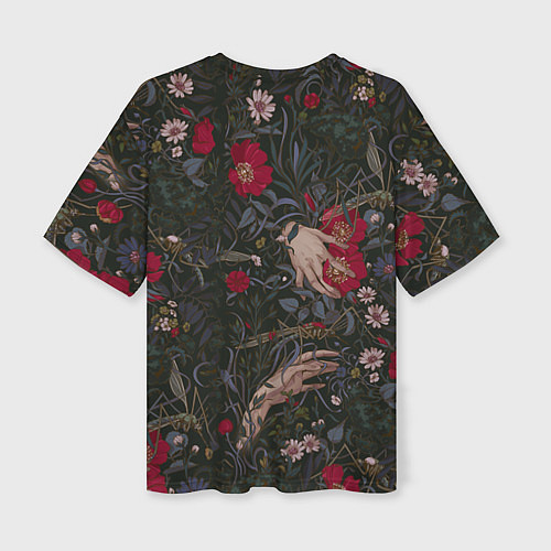 Женская футболка оверсайз Ботаника / 3D-принт – фото 2