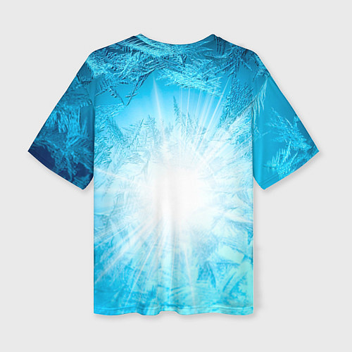 Женская футболка оверсайз IN COLD horizontal logo with blue ice / 3D-принт – фото 2