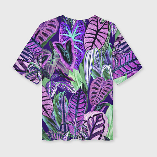 Женская футболка оверсайз Цветы Яркие Тропики / 3D-принт – фото 2