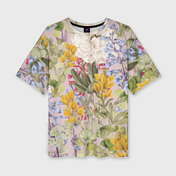 Женская футболка оверсайз Цветы Удивительное Лето