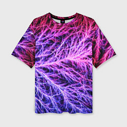 Женская футболка оверсайз Авангардный неоновый паттерн Мода Avant-garde neon