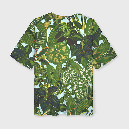 Женская футболка оверсайз Зеленые Тропические Растения / 3D-принт – фото 2