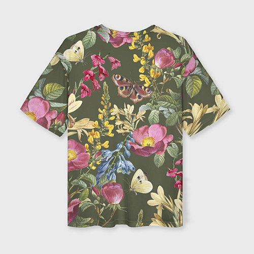 Женская футболка оверсайз Цветы Винтажные / 3D-принт – фото 2