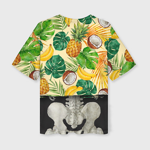 Женская футболка оверсайз Тропики Ритм Джунглей Ананасы Кокосы Бананы / 3D-принт – фото 2