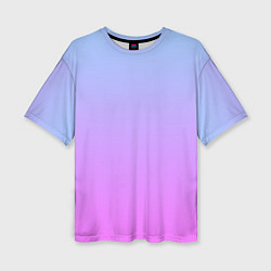 Женская футболка оверсайз Голубо-розовый градиент