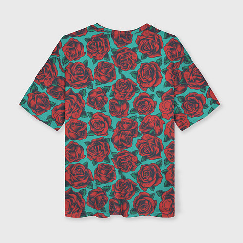 Женская футболка оверсайз Розы тату / 3D-принт – фото 2