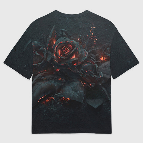 Женская футболка оверсайз Тлеющий розы / 3D-принт – фото 2