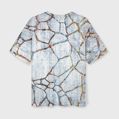 Женская футболка оверсайз Авангардный текстурный паттерн / 3D-принт – фото 2