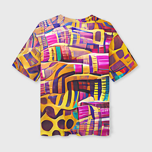 Женская футболка оверсайз Африканские яркие мотивы / 3D-принт – фото 2