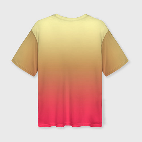Женская футболка оверсайз Красно-желтый градиент / 3D-принт – фото 2