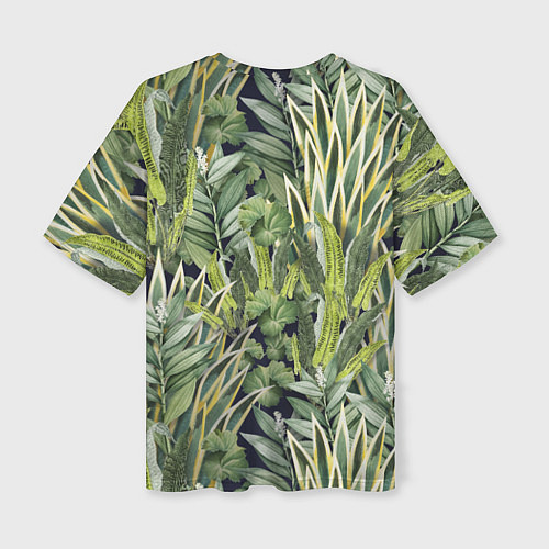 Женская футболка оверсайз Экзотические Летние Цветы и Листва / 3D-принт – фото 2