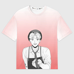 Женская футболка оверсайз Чан У протягивает галстуг