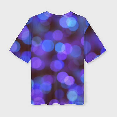 Женская футболка оверсайз Фиолетовые блики боке / 3D-принт – фото 2