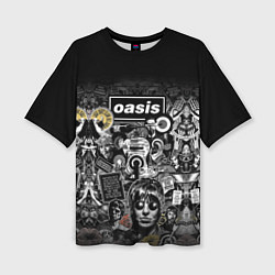 Женская футболка оверсайз Большой принт группы OASIS