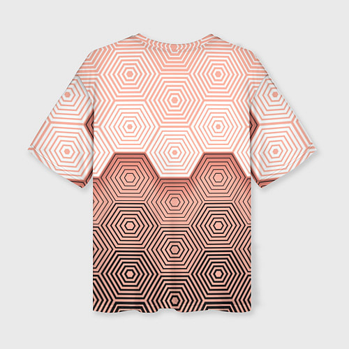Женская футболка оверсайз Hexagon Minimal / 3D-принт – фото 2