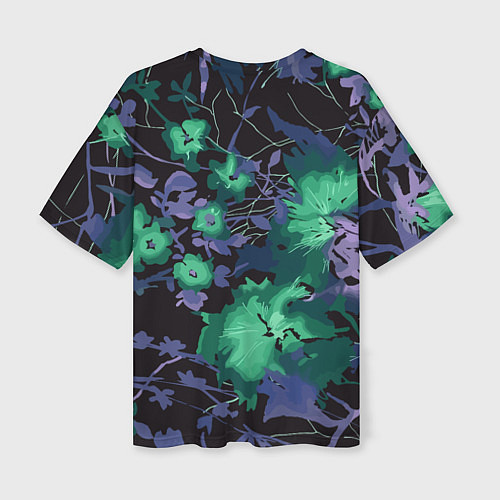 Женская футболка оверсайз Цветочная авангардная композиция / 3D-принт – фото 2