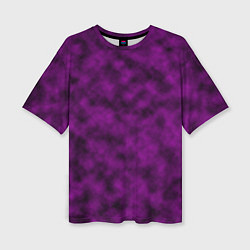 Женская футболка оверсайз Черно-пурпурная облачность
