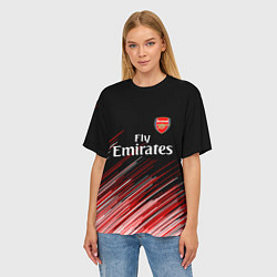 Футболка оверсайз женская Arsenal полосы, цвет: 3D-принт — фото 2