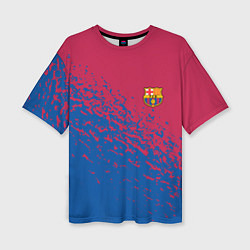 Женская футболка оверсайз Barcelona маленькое лого
