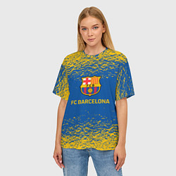 Футболка оверсайз женская Barcelona желтые брызги, цвет: 3D-принт — фото 2