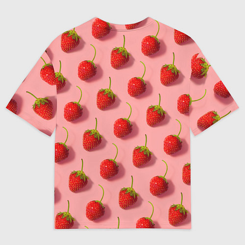Женская футболка оверсайз Strawberry Pattern / 3D-принт – фото 2