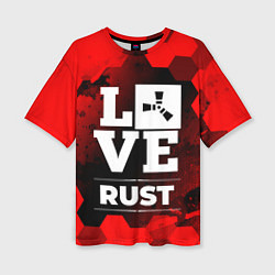 Футболка оверсайз женская Rust Love Классика, цвет: 3D-принт