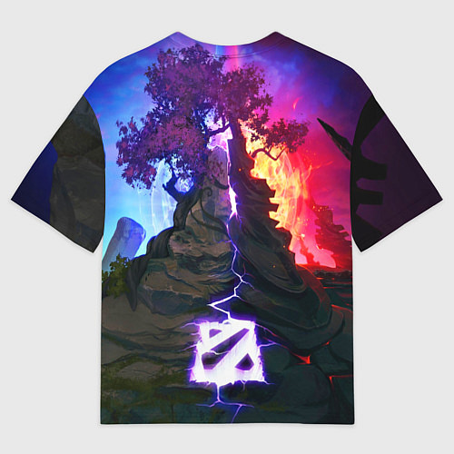 Женская футболка оверсайз Огонь и воздух / 3D-принт – фото 2