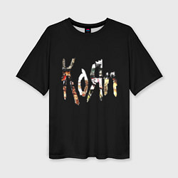 Женская футболка оверсайз KoЯn Korn лого