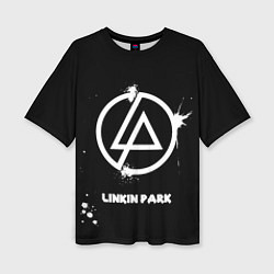 Женская футболка оверсайз Linkin Park логотип краской