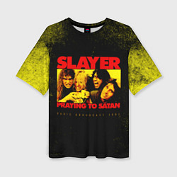 Женская футболка оверсайз Praying To Satan - Slayer