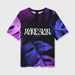 Женская футболка оверсайз Maneskin Neon Monstera