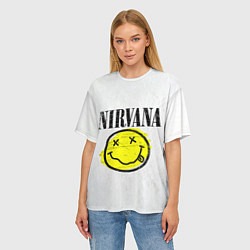 Футболка оверсайз женская Nirvana логотип гранж, цвет: 3D-принт — фото 2