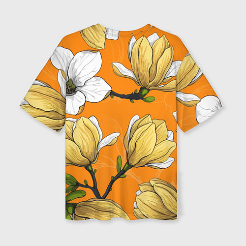 Женская футболка оверсайз Удивительные летние тропические цветы с нераскрывш / 3D-принт – фото 2