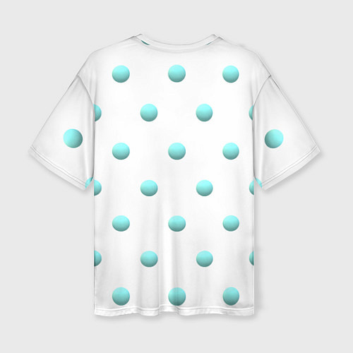 Женская футболка оверсайз Редкий бирюзовый горох 3д / 3D-принт – фото 2