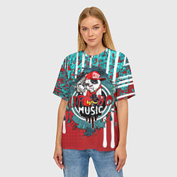 Футболка оверсайз женская Hip hop - Music, цвет: 3D-принт — фото 2